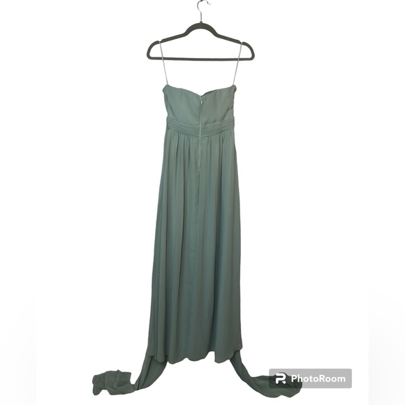 Birdy Gray Women’s Dress Formal Sage Bridal Maxi Strapless Prom - Picture 4 of 14